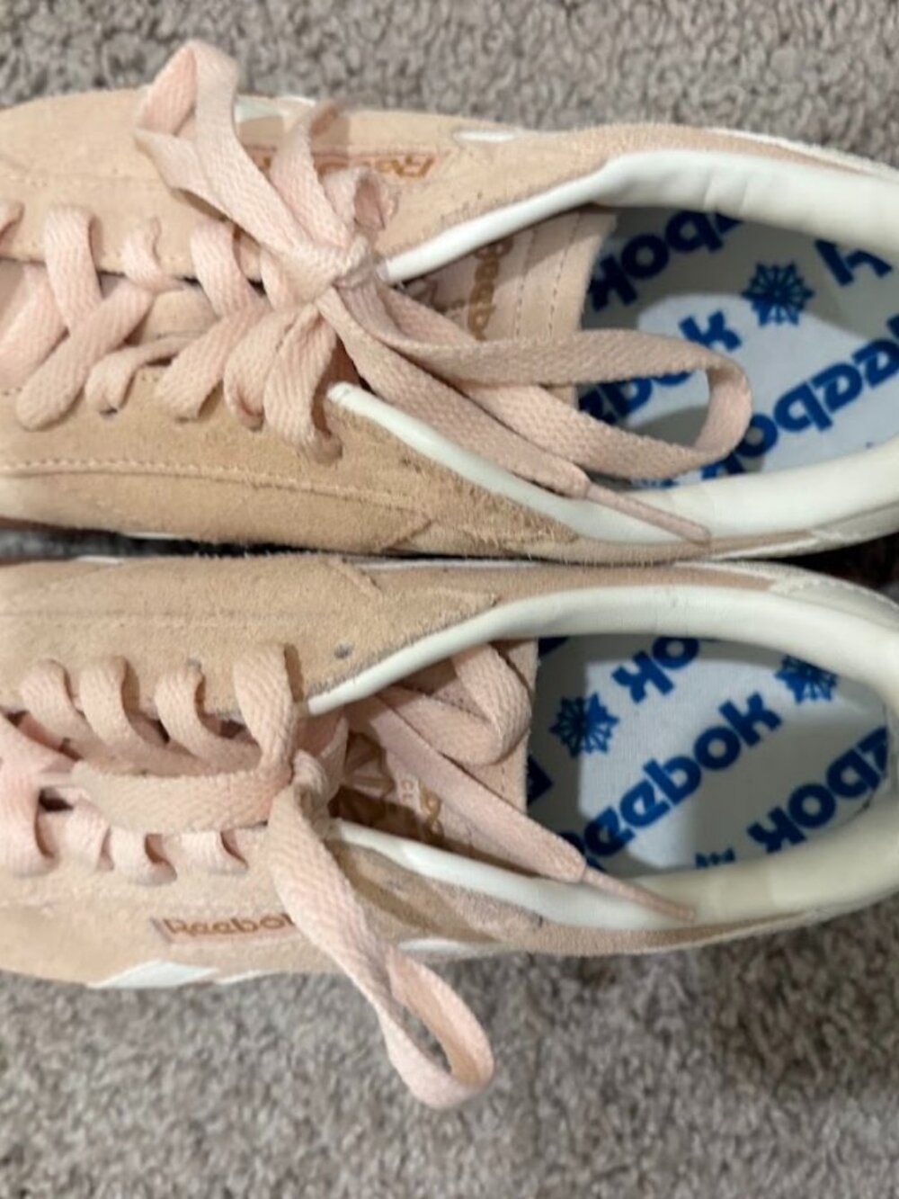 Reebok Blush Pink Suede Low Top Sneakers
